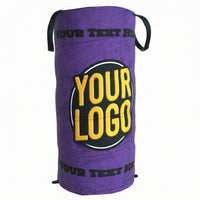 Thumbnail for Purple pop-up defender with "YOUR LOGO" in yellow and "YOUR TEXT HERE" in black.