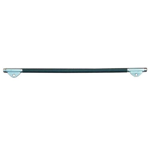 Black functional training bar with silver cable attachment points on each end.