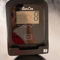 Thumbnail for Close-up of a black BanCon exercise bike display showing 
