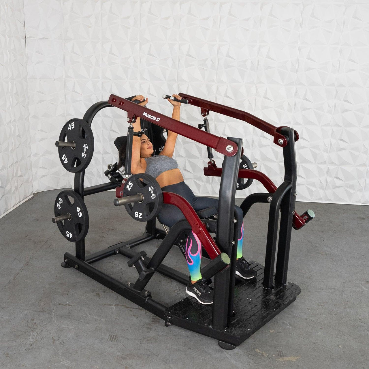 Pro Strength Incline Chest / Shoulder Press - Muscle D Fitness - Adjustable - Plate Loaded - Pec Delt Training