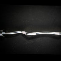 Thumbnail for Silver hard chrome curl bar with ergonomic angles and textured grip sections.