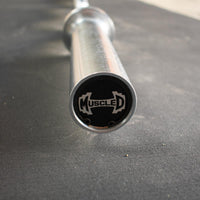 Thumbnail for 7' Hard Chrome Triple Bearing Olympic Bar - Muscle D Fitness - Precision Performance Grade Knurling