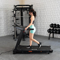 Thumbnail for Light Commercial Folding Treadmill - Muscle D Fitness - LED Display - Heart Rate Monitor - Safety Clip