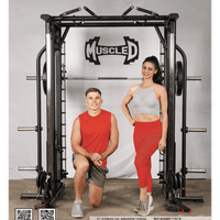Thumbnail for Megatron Dual Adjustable Pulley / Smith Combo - Muscle D Fitness - Selectorized Weight Adjustment - Functional Pull-Up Bar - Dual Station