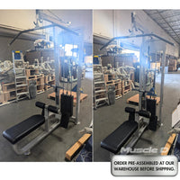 Thumbnail for Dual Function Lat-Low Row Combo - Muscle D Fitness -  Seated - Pin Selectorized - Commercial Grade