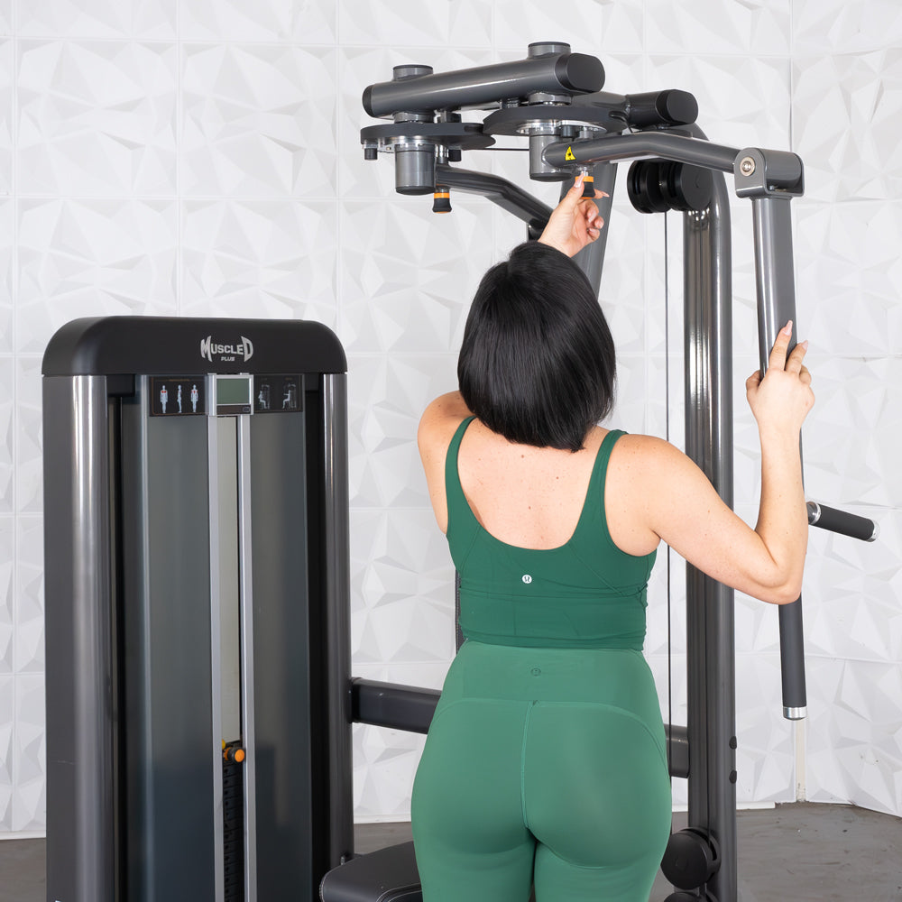 Elite Plus Pec / Rear Delt - Muscle D Fitness - Commercial Grade - Adjustable Seat - Pin Selectorized - Combo Machine