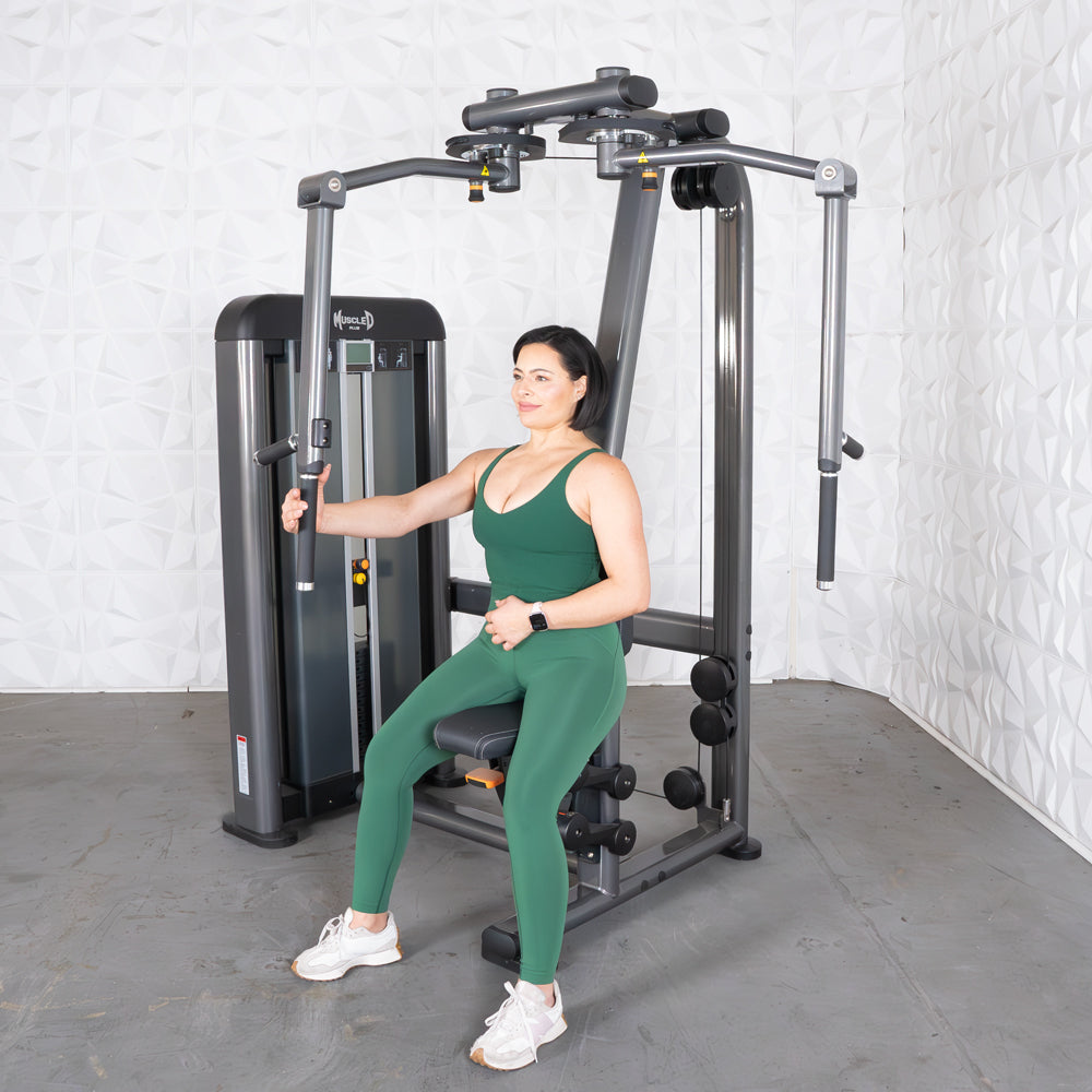 Elite Plus Pec / Rear Delt - Muscle D Fitness - Commercial Grade - Adjustable Seat - Pin Selectorized - Combo Machine
