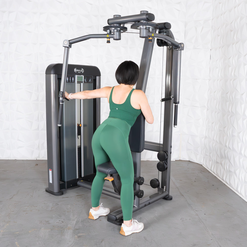 Elite Plus Pec / Rear Delt - Muscle D Fitness - Commercial Grade - Adjustable Seat - Pin Selectorized - Combo Machine
