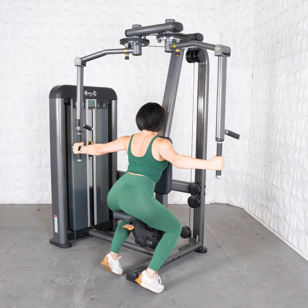 Elite Plus Pec / Rear Delt - Muscle D Fitness - Commercial Grade - Adjustable Seat - Pin Selectorized - Combo Machine
