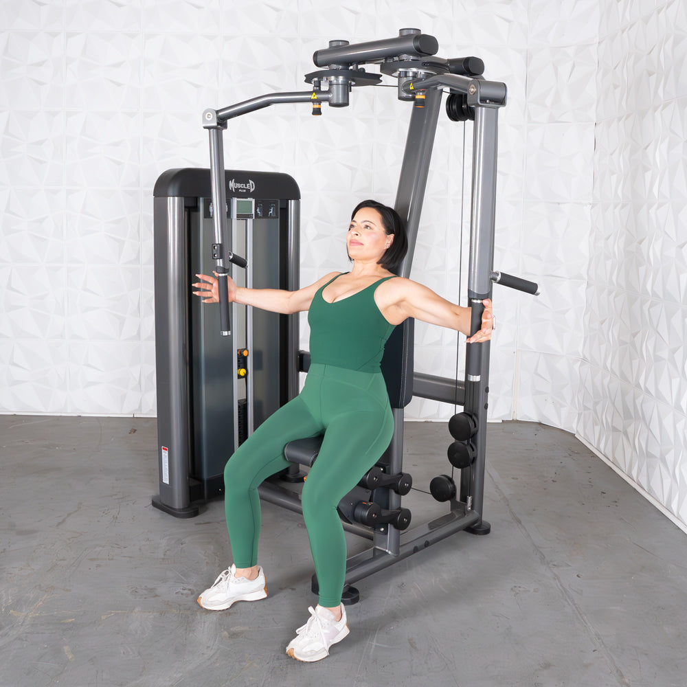 Elite Plus Pec / Rear Delt - Muscle D Fitness - Commercial Grade - Adjustable Seat - Pin Selectorized - Combo Machine