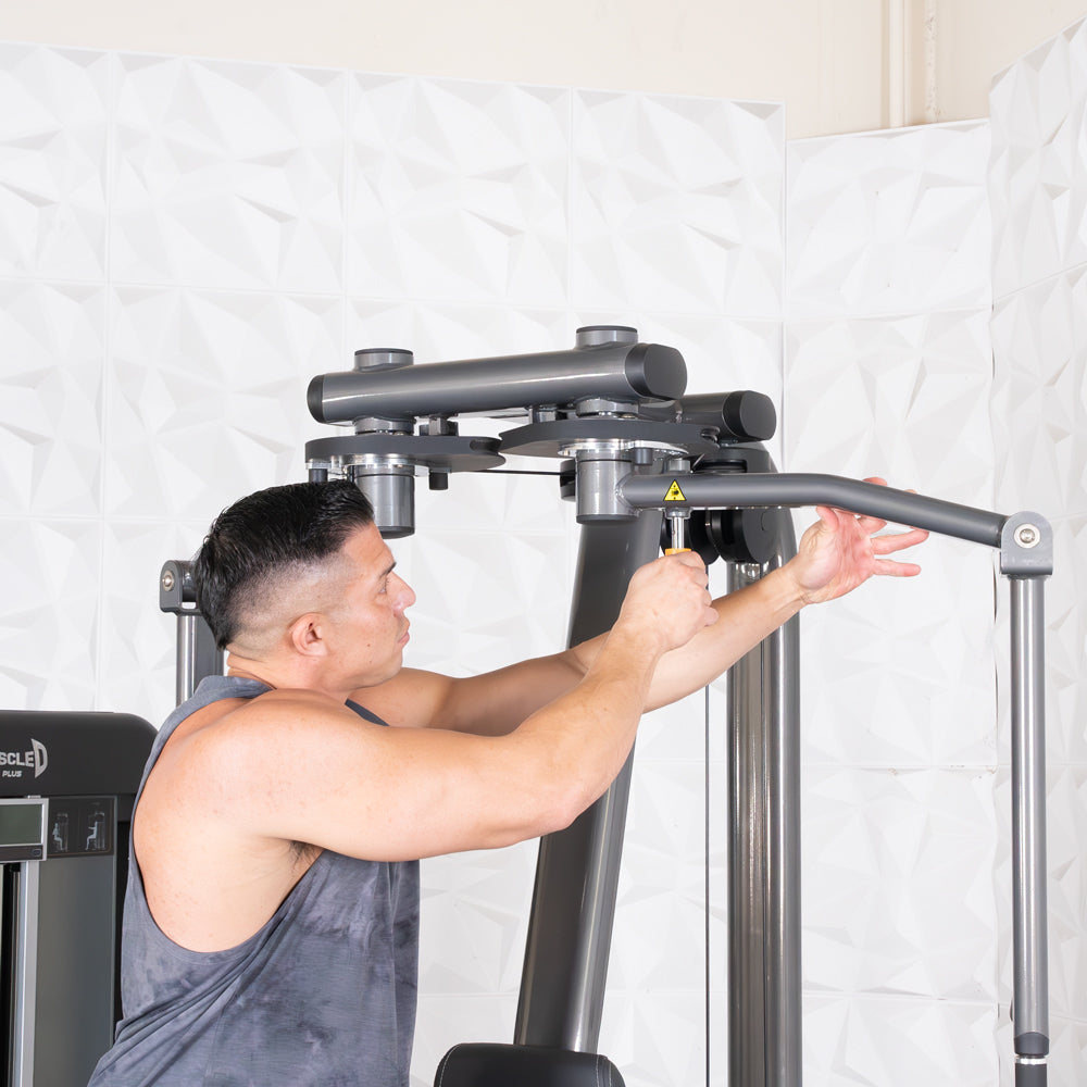 Elite Plus Pec / Rear Delt - Muscle D Fitness - Commercial Grade - Adjustable Seat - Pin Selectorized - Combo Machine
