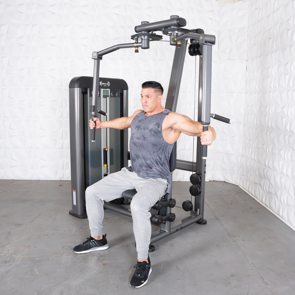 Elite Plus Pec / Rear Delt - Muscle D Fitness - Commercial Grade - Adjustable Seat - Pin Selectorized - Combo Machine