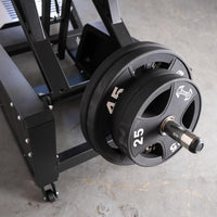 Thumbnail for Excel Glute Line Hack Squat / Front Squat - Muscle D Fitness - Plate Load Squat Machine - Counter Balanced - Plate Storage Pegs