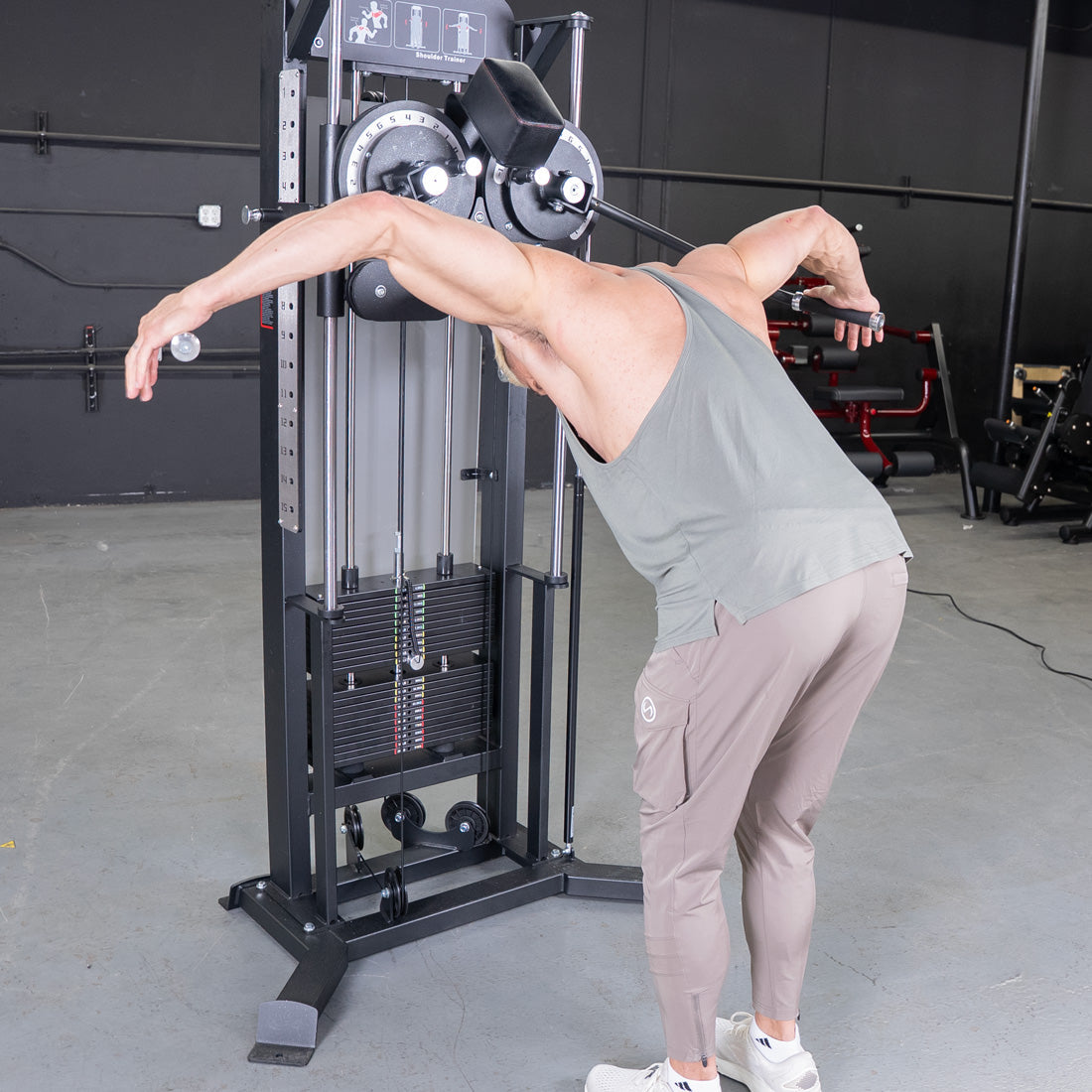 Excel Multi-Flight Trainer - Muscle D Fitness - Adjustable height - Selectorized Shoulder / Chest Machine