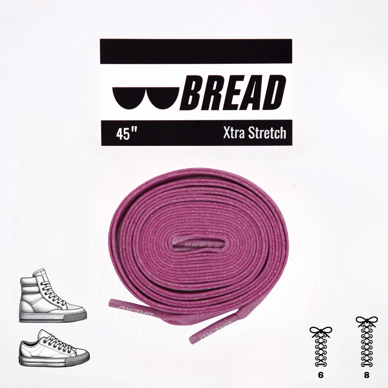 Bread No-Tie Elastic Shoelaces – Pretty Pink