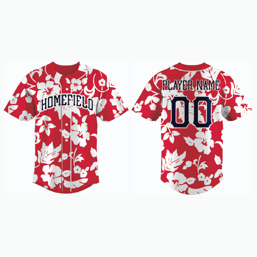 Straight Hem Full-Button Baseball Jersey (Untucked Fit) example 9