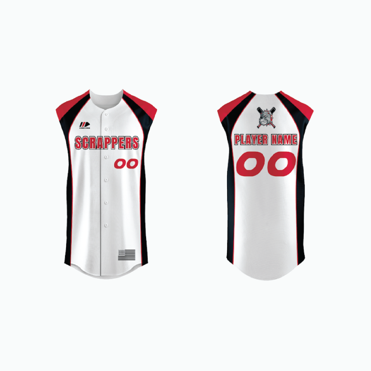 Sleeveless Full-Button Baseball Jersey example 3