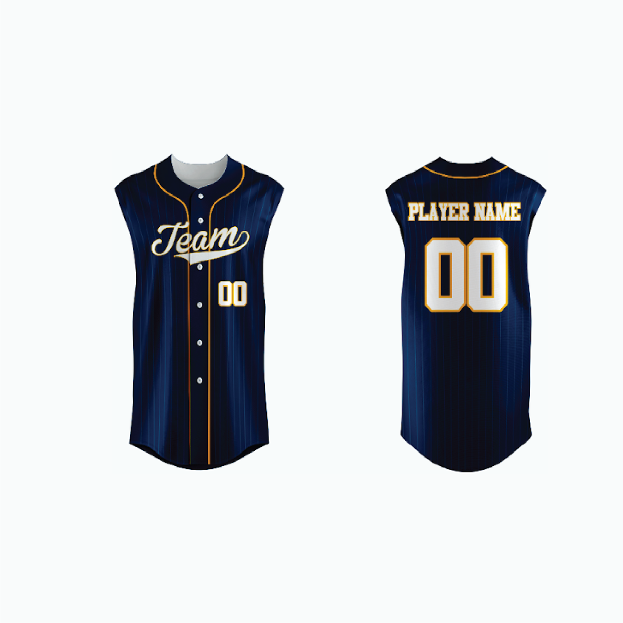 Pro Sleeveless Full-Button Baseball Jersey example 13
