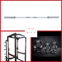 Thumbnail for Power cage, barbell, and assorted weight plates in a collage.