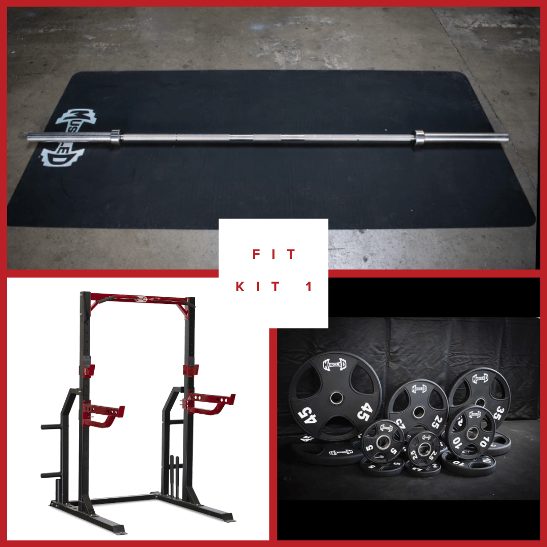 Compact Half Cage Complete Weight Kit Muscle D Fitness Storage Squat  Rack Adjustable Dip Handles