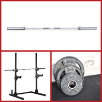 Thumbnail for Compact Squat Stand Complete Weight Set - Muscle D Fitness - Adjustable Safety Guards - Vertical Bar Storage - Home Gym