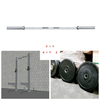 Thumbnail for Squat stand, barbell, and weight plates shown in a composite image.
