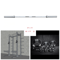 Thumbnail for Half rack, barbell, and weight plates for a complete gym kit.