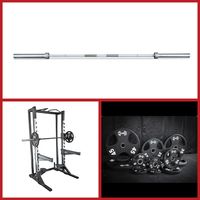 Thumbnail for Half rack with barbell, weight plates, and a separate barbell on white.
