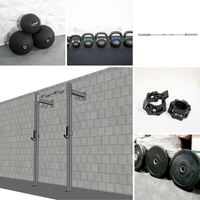 Thumbnail for TGrip Commercial 4' Low Profile Wall Mount Rig Fitness Kits - 3x3 Steel - Functional Multi-Grip Pull-Up - Sandwich Style J-Hooks
