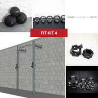 Thumbnail for TGrip Commercial 4' Low Profile Wall Mount Rig Fitness Kits - 3x3 Steel - Functional Multi-Grip Pull-Up - Sandwich Style J-Hooks