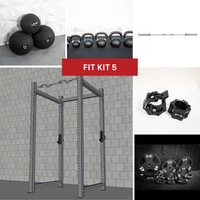 Thumbnail for TGrip Commercial 4 Post Rack Complete Set - 3x3 Steel - Functional Multi-Grip Pull-Up - Sandwich Style J-Hooks