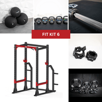 Thumbnail for Power cage, medicine balls, kettlebells, barbell, weight plates, and barbell collars.