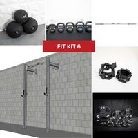 Thumbnail for TGrip Commercial 4' Low Profile Wall Mount Rig Fitness Kits - 3x3 Steel - Functional Multi-Grip Pull-Up - Sandwich Style J-Hooks