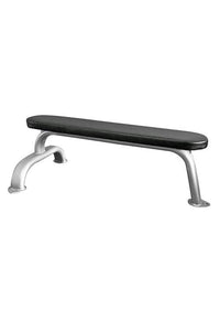 Thumbnail for Black flat utility bench with silver curved steel legs.