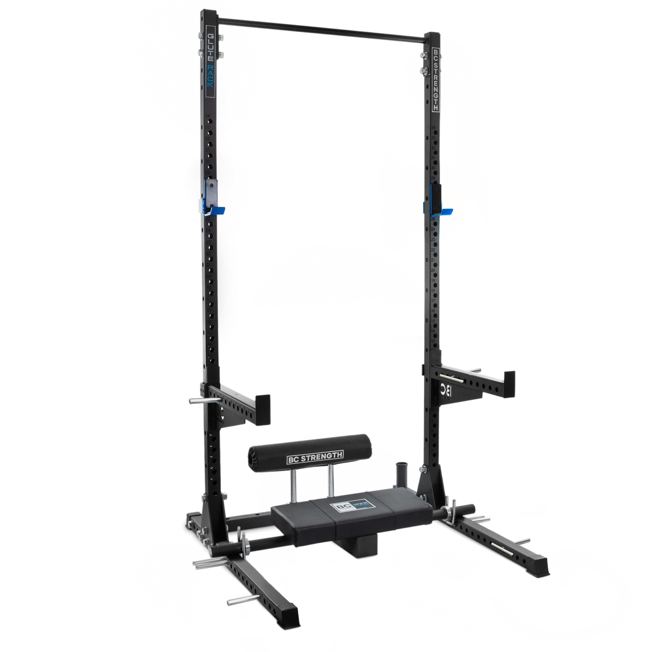 BC Strength Glute Rack Pro commercial squat stand with thruster attachment