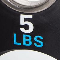 Thumbnail for BC Strength 5lb weight plates set of 2 rubber-coated cast iron with quad-grip handles