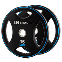 Thumbnail for BC Strength Thruster Bar with two 45lb Olympic weight plates hip thrust set
