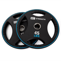 Thumbnail for BC Strength Thruster Bar with two 45lb Olympic weight plates hip thrust set