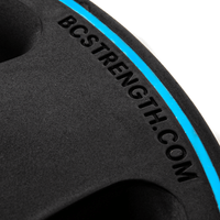 Thumbnail for BC Strength 5lb weight plates set of 2 rubber-coated cast iron with quad-grip handles