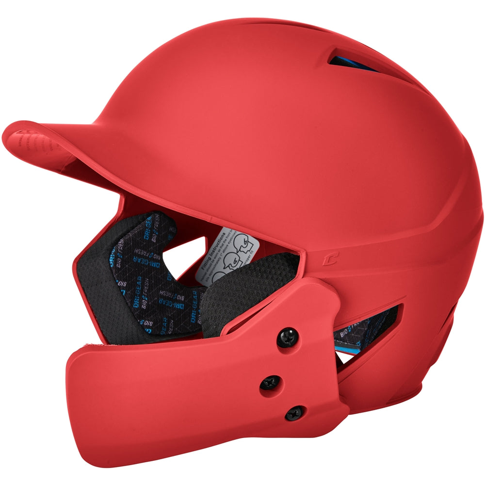 Batting helmet with jaw guard - Scarlet