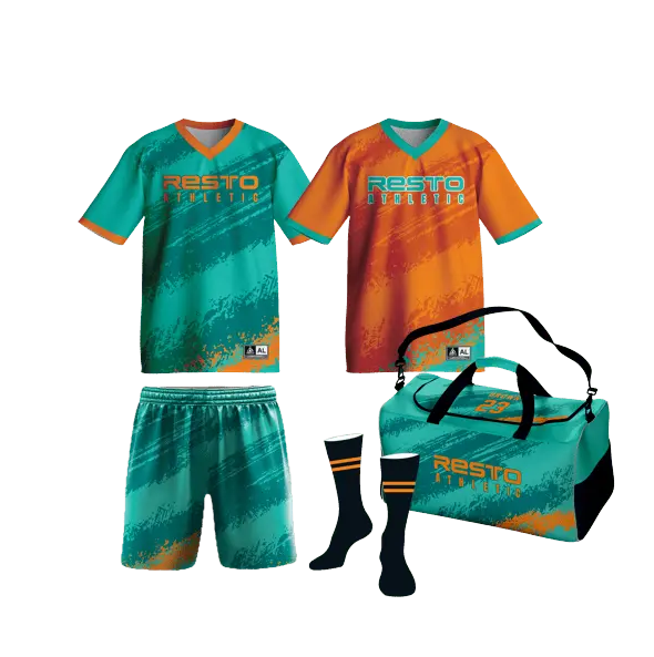 Home and Away Jersey (Short Sleeve, V-neck, Yoked), Shorts, Socks, and Duffle Bag
