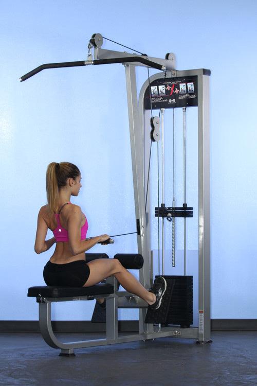 Dual Function Lat-Low Row Combo - Muscle D Fitness -  Seated - Pin Selectorized - Commercial Grade