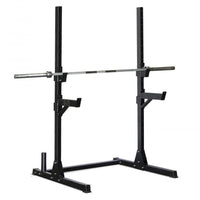 Thumbnail for Compact Squat Stand - Muscle D Fitness - Adjustable Safety Guards - Vertical Bar Storage - Home Gym