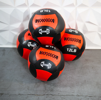 Thumbnail for Four black and red medicine balls with 