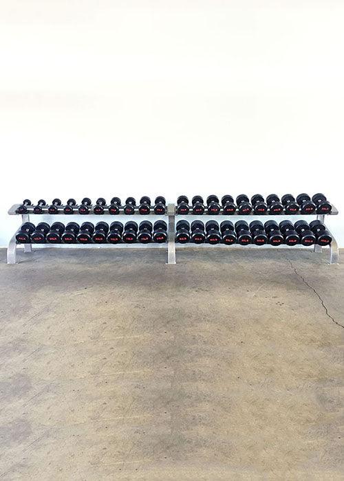 Two Tier 8 Pairs Dumbbell Rack - Muscle D Fitness - Durable 2 Tier 8 Pair Dumbbell Rack