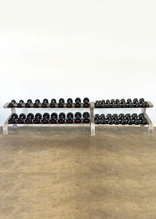 Two Tier 10 Pairs Dumbbell Rack - Muscle D Fitness - Durable 2 Tier 10 Pairs Dumbbell Rack