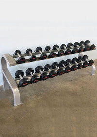 Thumbnail for Two Tier 10 Pairs Dumbbell Rack - Muscle D Fitness - Durable 2 Tier 10 Pairs Dumbbell Rack