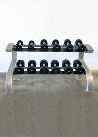 Thumbnail for Two Tier 6 Pairs Dumbbell Rack - Muscle D Fitness - Durable 2 Tier 6 Pair Dumbbell Rack
