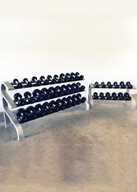 Thumbnail for Two Tier 6 Pairs Dumbbell Rack - Muscle D Fitness - Durable 2 Tier 6 Pair Dumbbell Rack