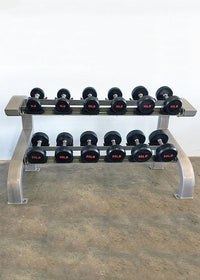 Thumbnail for Two Tier 6 Pairs Dumbbell Rack - Muscle D Fitness - Durable 2 Tier 6 Pair Dumbbell Rack